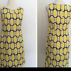 Ronni Nicole 6 Dress Yellow, Black & White Geometric Print